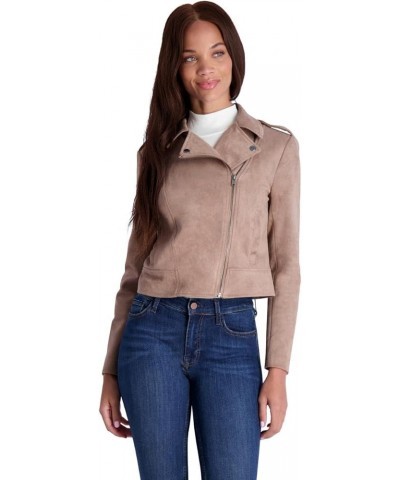 by Steve Madden Women’s Asymmetric Cropped Moto Jacket Mocha $7.27 Jackets