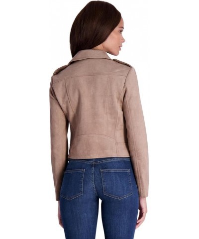 by Steve Madden Women’s Asymmetric Cropped Moto Jacket Mocha $7.27 Jackets