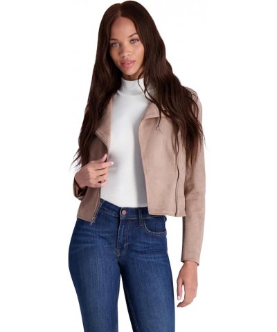 by Steve Madden Women’s Asymmetric Cropped Moto Jacket Mocha $7.27 Jackets