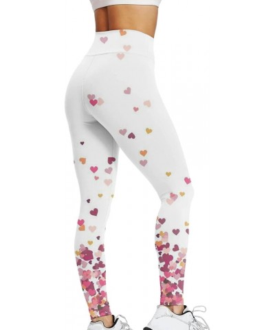 Womens Valentine's Day Leggings Plus Size Women's Heart Print Leggings Tights Tummy Control Love Graphic Yoga Pants C1 Pink $...