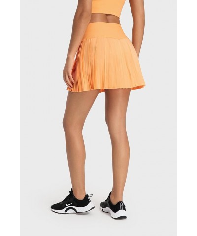 Womens' Cool Feeling Pleated Tennis Athletic Running Mini Skirts with Shorts 3 Orange Frappe $18.80 Skirts