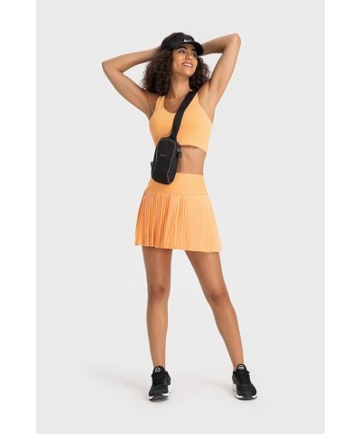 Womens' Cool Feeling Pleated Tennis Athletic Running Mini Skirts with Shorts 3 Orange Frappe $18.80 Skirts