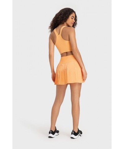 Womens' Cool Feeling Pleated Tennis Athletic Running Mini Skirts with Shorts 3 Orange Frappe $18.80 Skirts