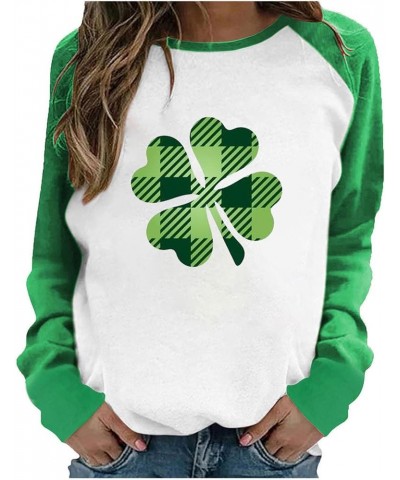 Happy St. Patrick's Day Sweatshirt for Women 2024 Loose Fit Raglan Sleeve Shirt Lucky Irish Shamrock Graphic Tees 16green $4....