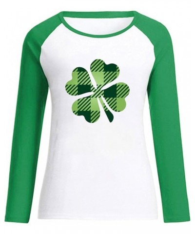 Happy St. Patrick's Day Sweatshirt for Women 2024 Loose Fit Raglan Sleeve Shirt Lucky Irish Shamrock Graphic Tees 16green $4....