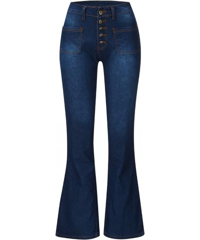 Bell Bottom Jeans for Women 2023 Fashion High Waisted Button Up High Waisted Flare Denim Stretch Classic Pants M02_blue $9.17...