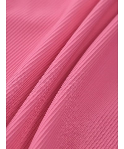 Women's Sexy Bathing Suits Criss Tie Backless High Cut One Piece Swimwear Pink-a $18.49 Swimsuits