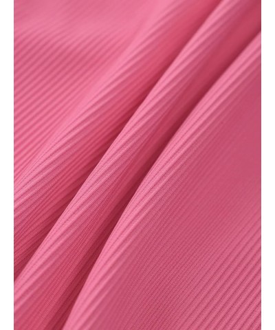 Women's Sexy Bathing Suits Criss Tie Backless High Cut One Piece Swimwear Pink-a $18.49 Swimsuits