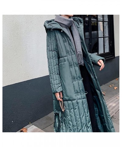 Women's Winter Coats 2023 Trendy Button Coat Long Puffer Korean Slim Coat Sleeve Casual Fashion Coat 1-green $22.49 Jackets