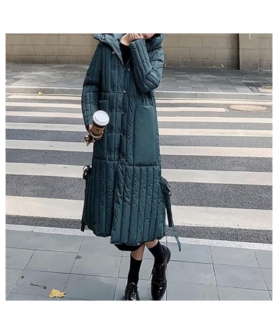 Women's Winter Coats 2023 Trendy Button Coat Long Puffer Korean Slim Coat Sleeve Casual Fashion Coat 1-green $22.49 Jackets