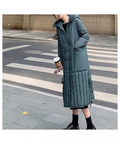 Women's Winter Coats 2023 Trendy Button Coat Long Puffer Korean Slim Coat Sleeve Casual Fashion Coat 1-green $22.49 Jackets