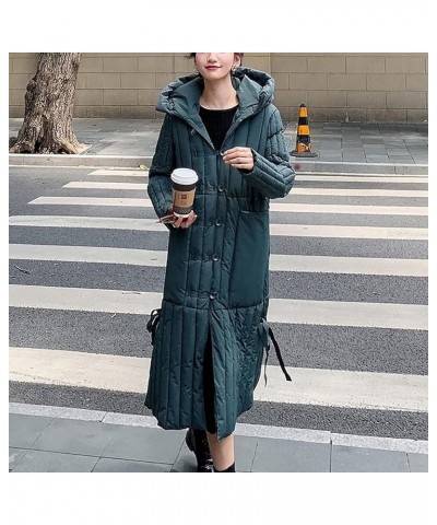 Women's Winter Coats 2023 Trendy Button Coat Long Puffer Korean Slim Coat Sleeve Casual Fashion Coat 1-green $22.49 Jackets