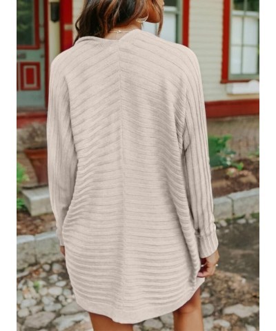 Women's Casual Long Sleeve Open Front Lightweight Cable Knit Kimono Cardigan Sweaters F Beige $19.23 Sweaters