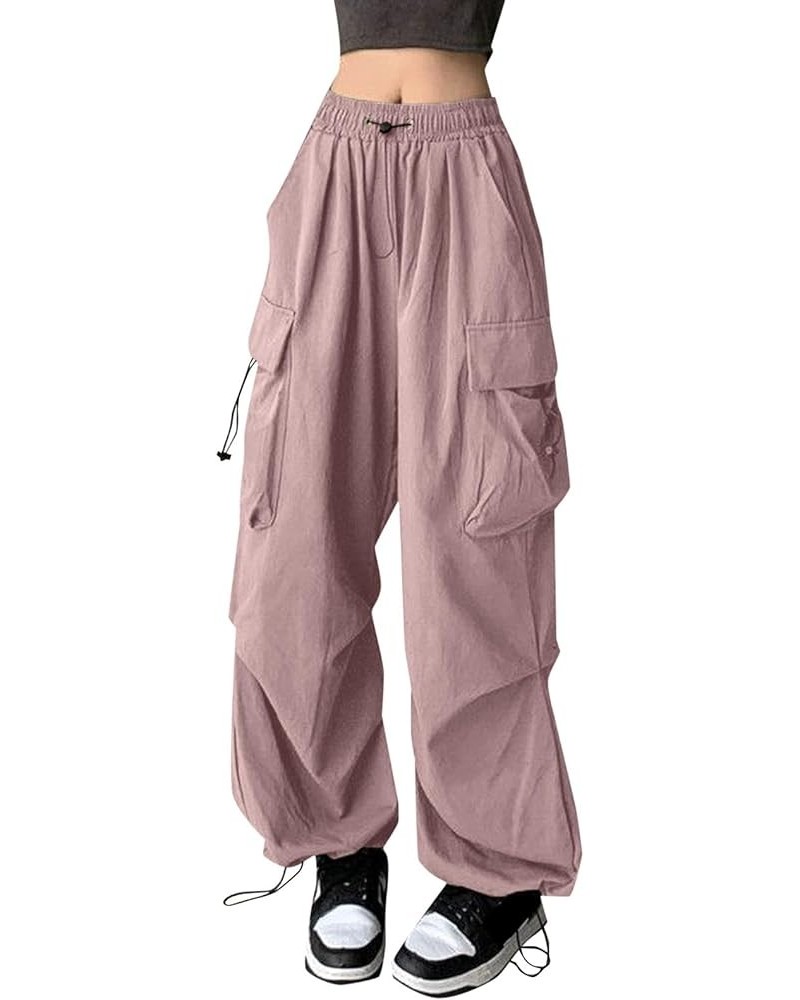 Baggy Cargo Pants Women Parachute Pants for Women Drawstring Y2K Pants High Rise Sweatpants Wide Leg Pants with Pockets A02-r...