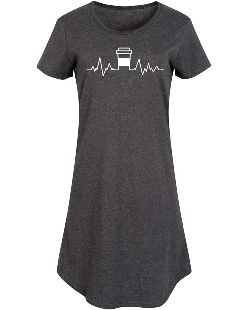 Coffee Heartbeat - Ladies Any Way Dress Heather Charcoal $11.59 Dresses