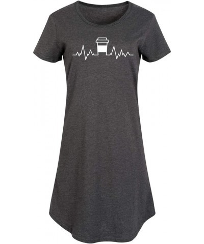 Coffee Heartbeat - Ladies Any Way Dress Heather Charcoal $11.59 Dresses