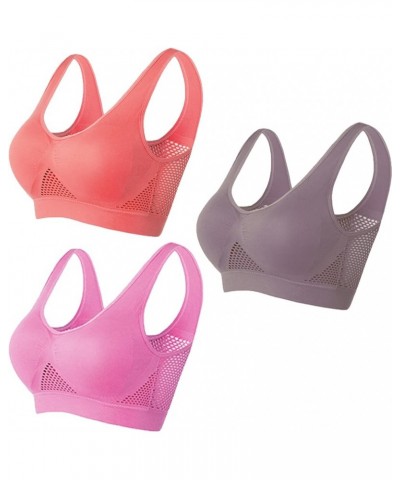 Breathable Cool Lift Up Air Bra, Sport Yoga Wireless Bra for Women Plus Size, Wireless Cool Comfort Breathable Bra 3pcs-b $7....