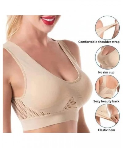 Breathable Cool Lift Up Air Bra, Sport Yoga Wireless Bra for Women Plus Size, Wireless Cool Comfort Breathable Bra 3pcs-b $7....