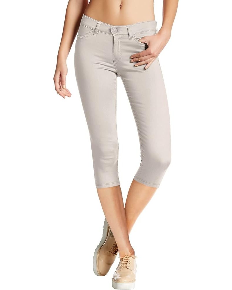 Womens Hyper Stretch Denim Capri Jeans Capri-light Grey $11.66 Jeans