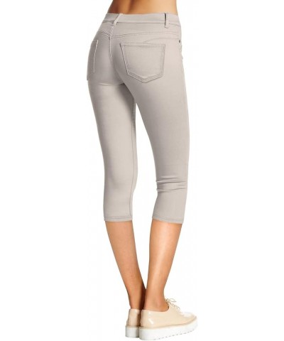 Womens Hyper Stretch Denim Capri Jeans Capri-light Grey $11.66 Jeans