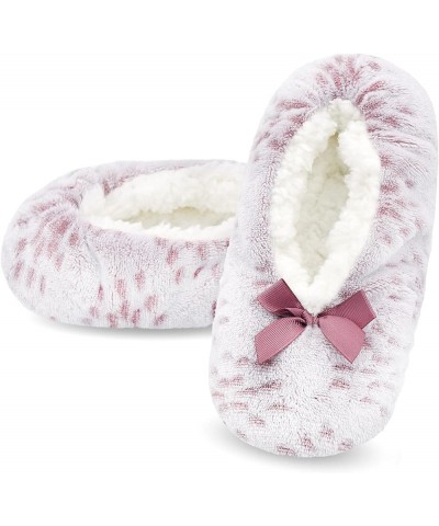 Womens Cozy&Warm Slipper Socks with Grippers -Fuzzy Fleece House Slippers with Non Slip Bottoms Wine Rose $9.17 Socks