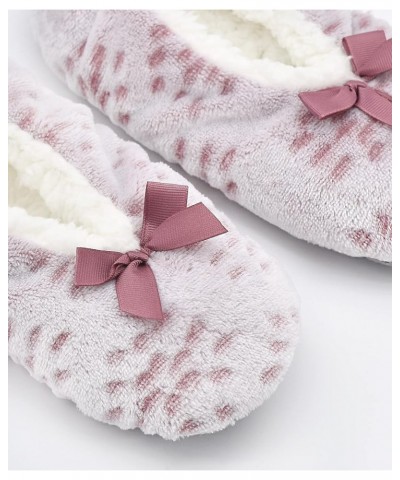 Womens Cozy&Warm Slipper Socks with Grippers -Fuzzy Fleece House Slippers with Non Slip Bottoms Wine Rose $9.17 Socks