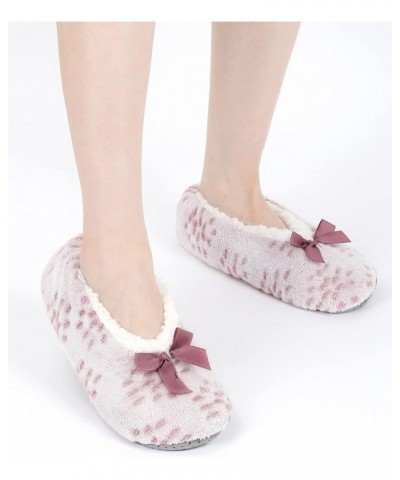 Womens Cozy&Warm Slipper Socks with Grippers -Fuzzy Fleece House Slippers with Non Slip Bottoms Wine Rose $9.17 Socks