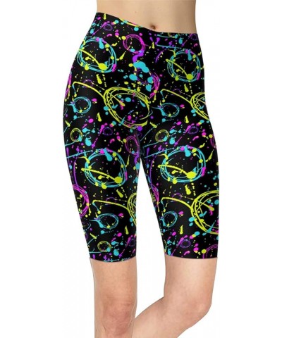 Women's Artistic Splash Printed Biker Shorts Buttery Soft Workout Leggings Assorted/Multicolor $15.07 Activewear