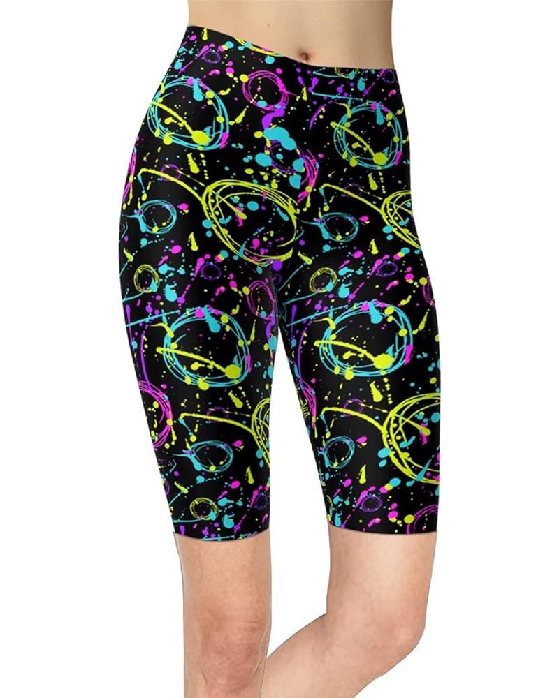 Women's Artistic Splash Printed Biker Shorts Buttery Soft Workout Leggings Assorted/Multicolor $15.07 Activewear