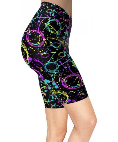 Women's Artistic Splash Printed Biker Shorts Buttery Soft Workout Leggings Assorted/Multicolor $15.07 Activewear