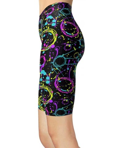 Women's Artistic Splash Printed Biker Shorts Buttery Soft Workout Leggings Assorted/Multicolor $15.07 Activewear