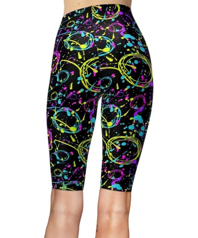 Women's Artistic Splash Printed Biker Shorts Buttery Soft Workout Leggings Assorted/Multicolor $15.07 Activewear