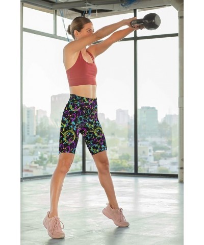 Women's Artistic Splash Printed Biker Shorts Buttery Soft Workout Leggings Assorted/Multicolor $15.07 Activewear