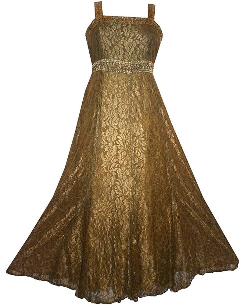 Women's Lace Wedding Evening Vintage Sleeveless Dress Olive Green $26.93 Others