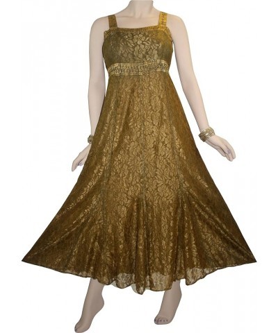 Women's Lace Wedding Evening Vintage Sleeveless Dress Olive Green $26.93 Others