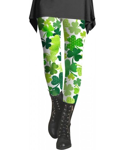 St.Patrick's Day Leggings for Women Green Shamrock Clover Yoga Pants High Waisted Tummy Control Gym Workout Leggings 21yellow...