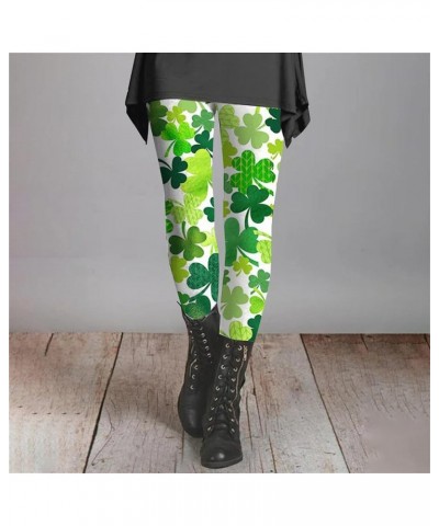 St.Patrick's Day Leggings for Women Green Shamrock Clover Yoga Pants High Waisted Tummy Control Gym Workout Leggings 21yellow...