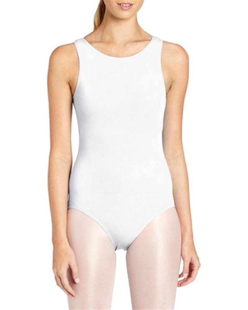 Women's Sleeveless Ballet Dance Leotard Bodysuit White $13.18 Bodysuits