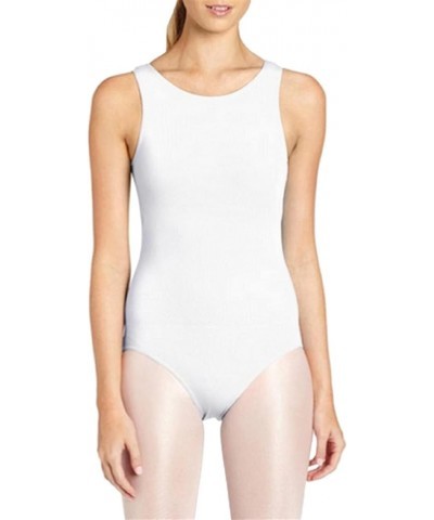 Women's Sleeveless Ballet Dance Leotard Bodysuit White $13.18 Bodysuits