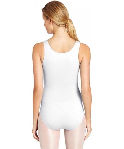 Women's Sleeveless Ballet Dance Leotard Bodysuit White $13.18 Bodysuits