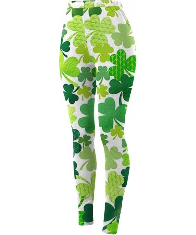 St.Patrick's Day Leggings for Women Green Shamrock Clover Yoga Pants High Waisted Tummy Control Gym Workout Leggings 21yellow...