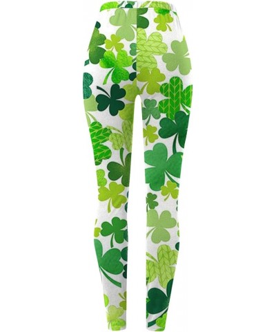 St.Patrick's Day Leggings for Women Green Shamrock Clover Yoga Pants High Waisted Tummy Control Gym Workout Leggings 21yellow...