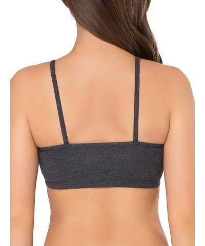 Women's Spaghetti Strap Cotton Pull Over 3 Pack Sports Bra in Fashion Colors 3 Kaleidoscope/Charcoal/Red Hot $13.44 Lingerie