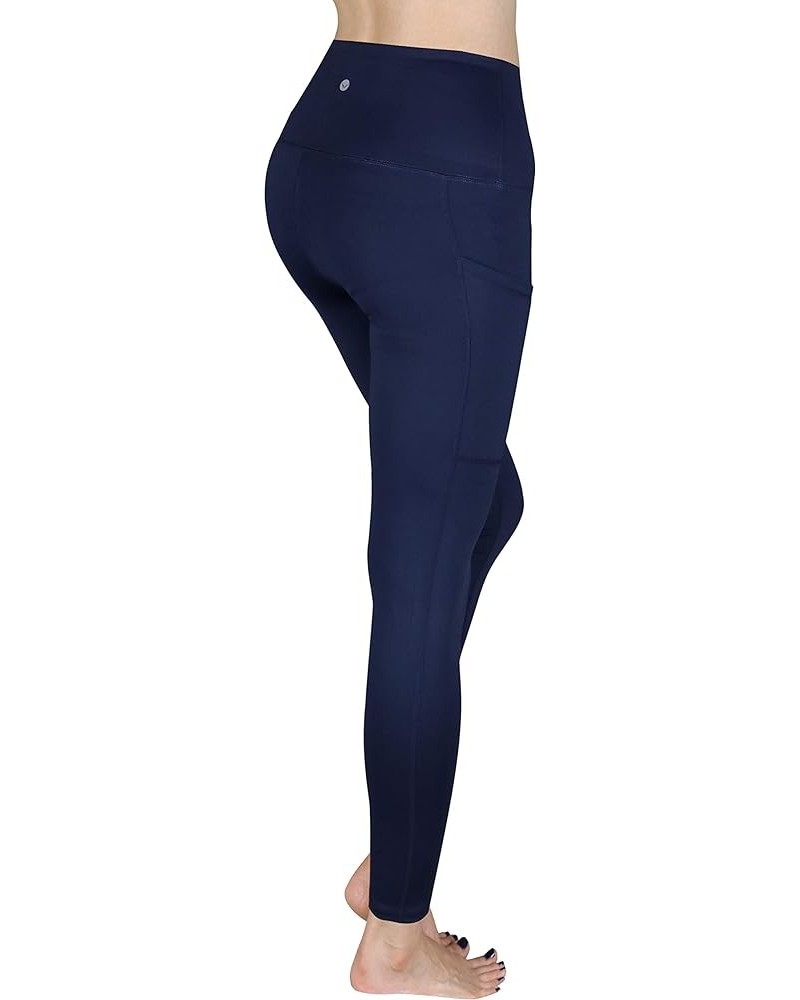 Fleece Lined High Waist Pocket Winter Warm Leggings - Tummy Control Workout 4 Way Stretch Flexible Tights L81904-dark Navy $1...