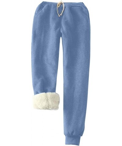 Women's Winter Sherpa Fleece Lined Leggings Stretchy Slim Seamless Thermal Pants Plus Size Tights 02-blue $8.28 Leggings