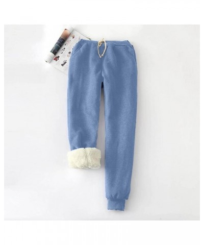 Women's Winter Sherpa Fleece Lined Leggings Stretchy Slim Seamless Thermal Pants Plus Size Tights 02-blue $8.28 Leggings