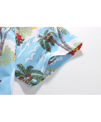 Womens Button Down Shirts Santa Claus Short Sleeve Blouse Hawaiian Christmas Shirts for Women Blue $26.52 Blouses