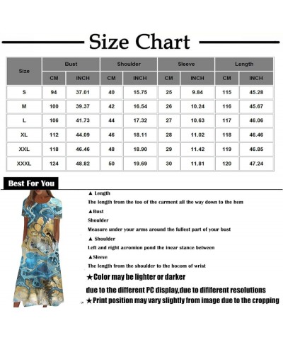 Summer Dresses 2024 Women Floral Pleated Midi Dress Short Sleeve Crew Neck Loose Fit Sundress Casual Tunic Dress 06-red $10.8...