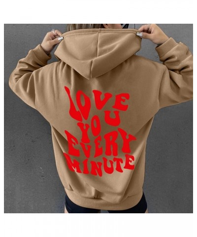 Women's Letter Graphic Print Long Sleeve Drawstring Hoodie Sweatshirt Top Pullover Slogan Graphic Drop Shoulder Drawstring Z0...