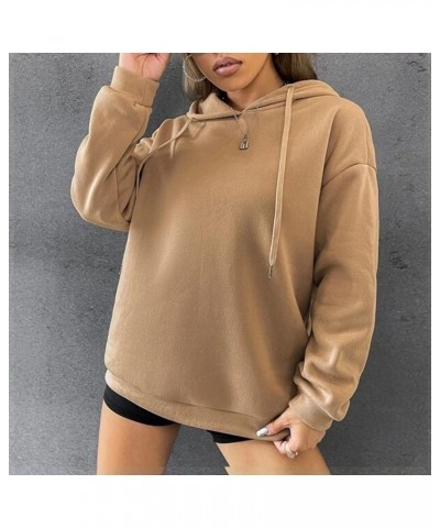 Women's Letter Graphic Print Long Sleeve Drawstring Hoodie Sweatshirt Top Pullover Slogan Graphic Drop Shoulder Drawstring Z0...